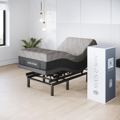 Classic plus (With Head-Tilt) Adjustable Bed Base (Frame) + 14 Inch Hybrid Spring Matt (Medium Soft), Head and Foot Lift, Massage, Under-Bed Lights, USB, Memory, Zero Gravity - Twin XL